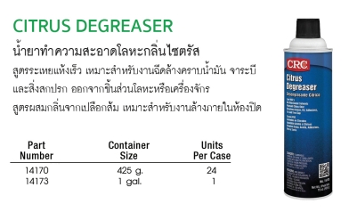 CRC CITRUS DEGREASER น้ำยาทำความสะอาดโลหะ กลิ่นไซตรัส